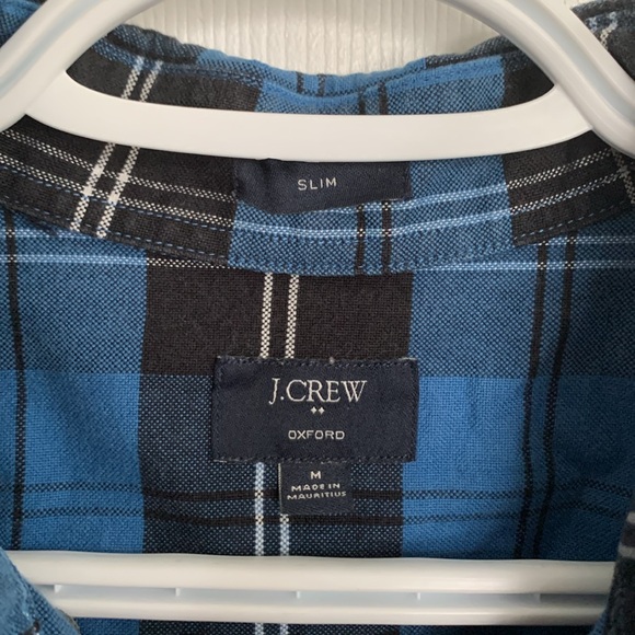 J. Crew 100% Cotton Men’s Slim Fit Oxford Plaid Shirt - Picture 2 of 9